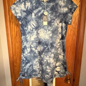 Surfside Supply Blue and White Short Sleeve Dress